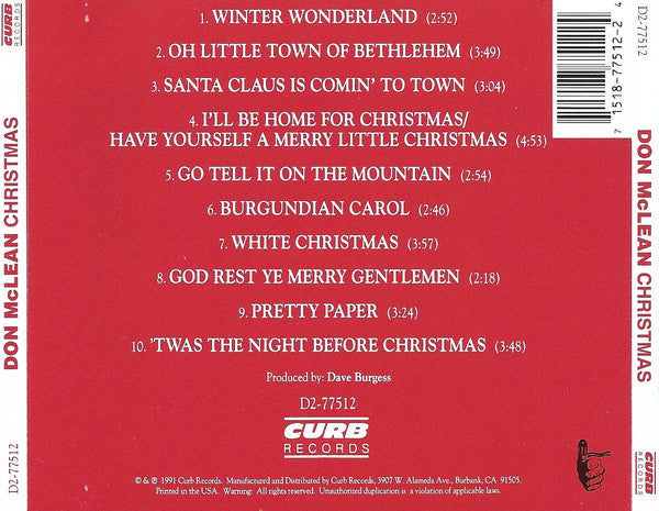 Don McLean : Christmas (CD, Album)