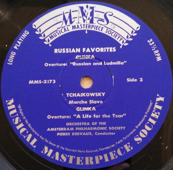 Pyotr Ilyich Tchaikovsky, Mikhail Ivanovich Glinka, Modest Mussorgsky, Amsterdam Philharmonic Society Orchestra, Pierre Dervaux (2) : Meisterwerke Aus Der Russischen Musik (LP, Mono)