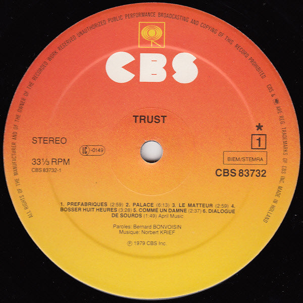 Trust (2) : Trust (LP, Album)