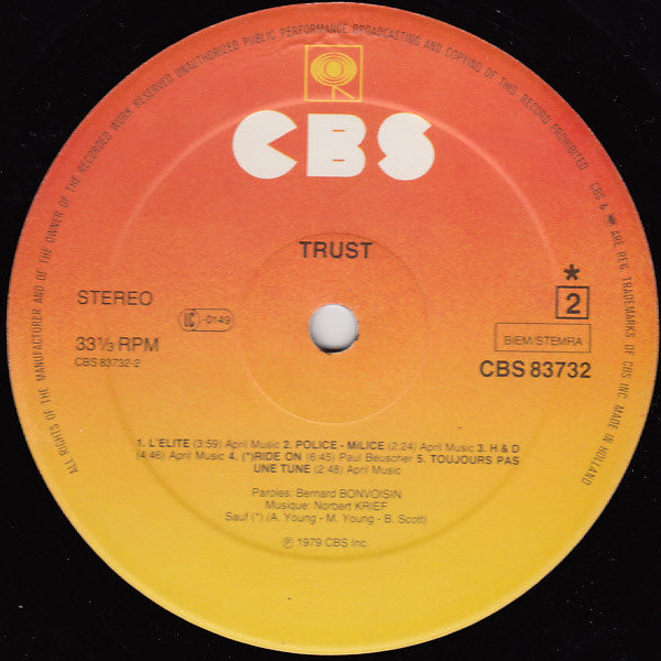 Trust (2) : Trust (LP, Album)