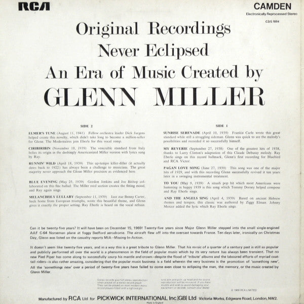 Glenn Miller And His Orchestra : The Original Recordings (LP, Comp)