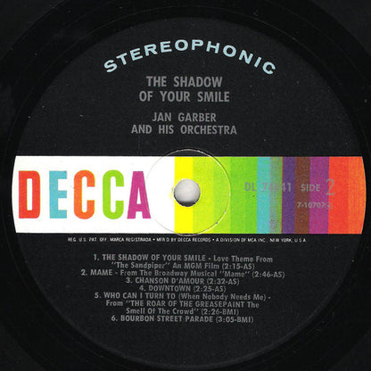 Jan Garber And His Orchestra : The Shadow Of Your Smile (LP, Album)