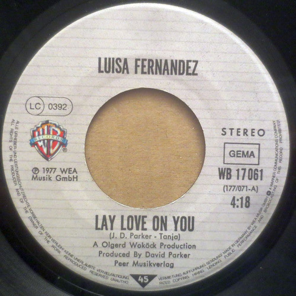 Luisa Fernandez : Lay Love On You (7", Single, RP)