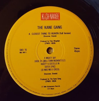 The Kane Gang : Closest Thing To Heaven (12", Single)