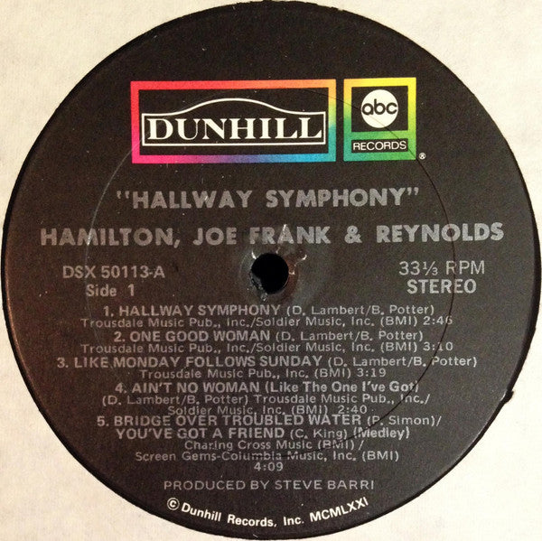 Hamilton, Joe Frank & Reynolds : Hallway Symphony (LP, Album)