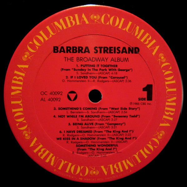 Barbra Streisand : The Broadway Album (LP, Album, Car)