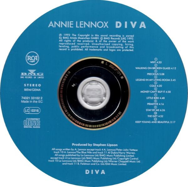 Annie Lennox : Diva (CD, Album)