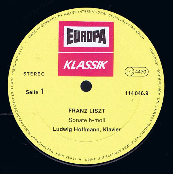 Ludwig Hoffmann, Franz Liszt : Franz Liszt (LP)