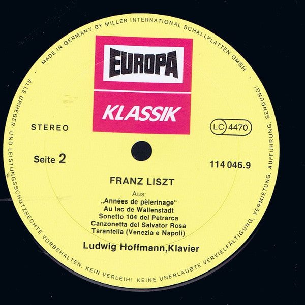 Ludwig Hoffmann, Franz Liszt : Franz Liszt (LP)