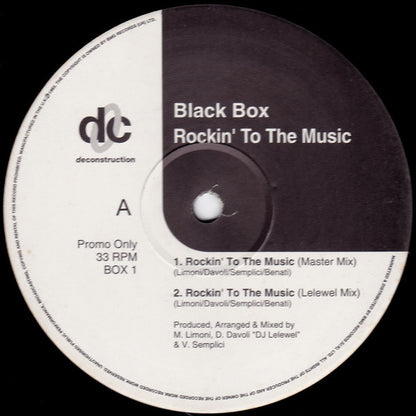 Black Box : Rockin' To The Music (12", Promo)