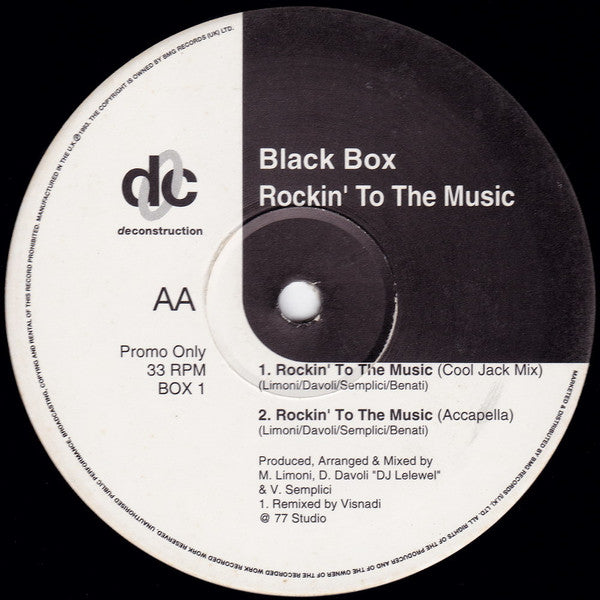 Black Box : Rockin' To The Music (12", Promo)