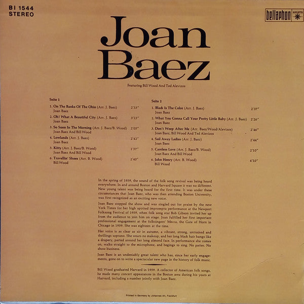 Joan Baez : Joan Baez (LP, Comp, RE)