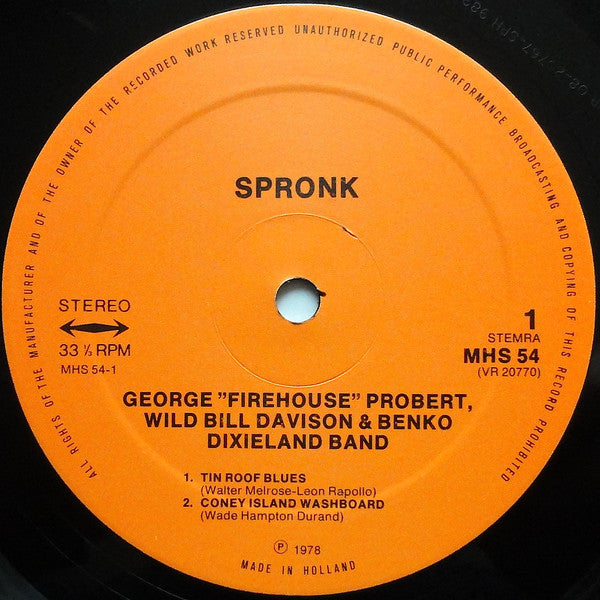 George Probert, Wild Bill Davison & Benkó Dixieland Band : George "Firehouse" Probert, Wild Bill Davison & The Benko Dixieland Band (LP, Album)