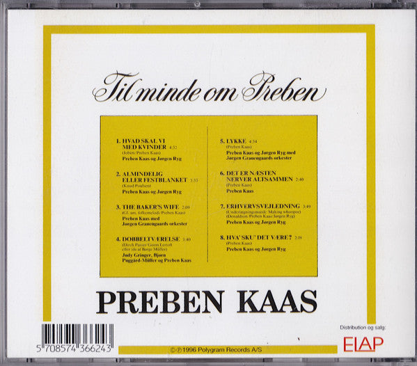 Preben Kaas : Til Minde Om Preben (CD, Comp)