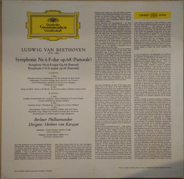 Ludwig van Beethoven / Berliner Philharmoniker, Herbert von Karajan : »Pastorale« (LP, RP)