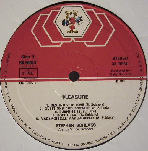 Stephen Schlaks : Pleasure (LP, Album)