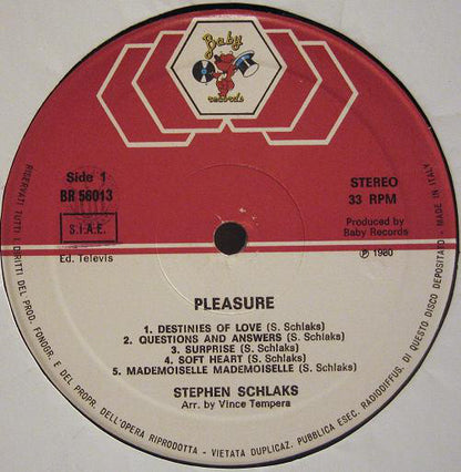 Stephen Schlaks : Pleasure (LP, Album)