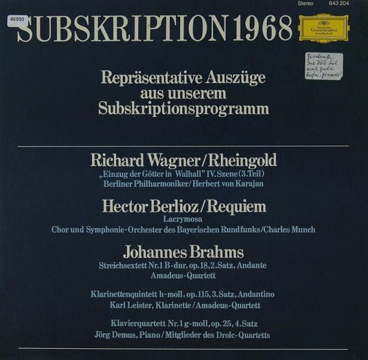 Various : Subskription 1968 (LP, Album, Comp)