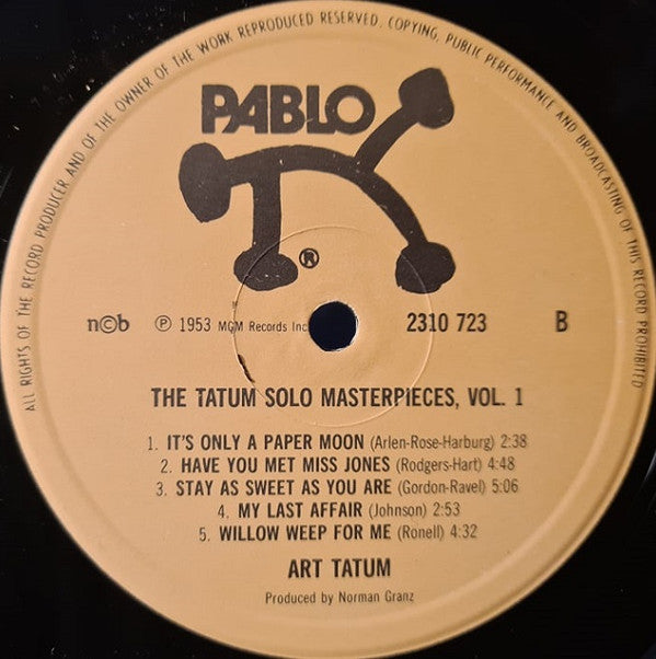 Art Tatum : The Tatum Solo Masterpieces, Vol. 1 (LP, Album)