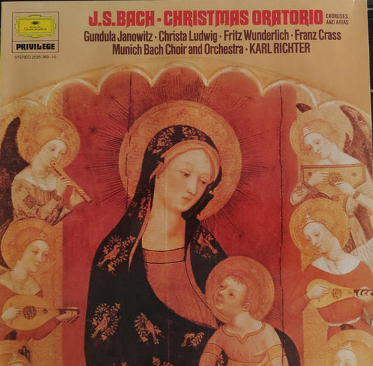 Johann Sebastian Bach - Gundula Janowitz · Christa Ludwig · Fritz Wunderlich · Franz Crass · Münchener Bach-Chor And Münchener Bach-Orchester · Karl Richter : Choruses And Arias From The "Christmas Oratorio" (LP, RE)