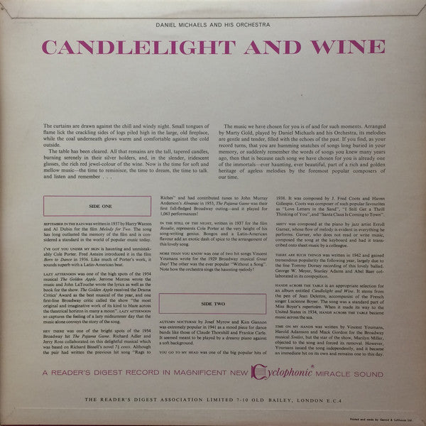 Daniel Michaels And His Orchestra : Candlelight And Wine (LP)