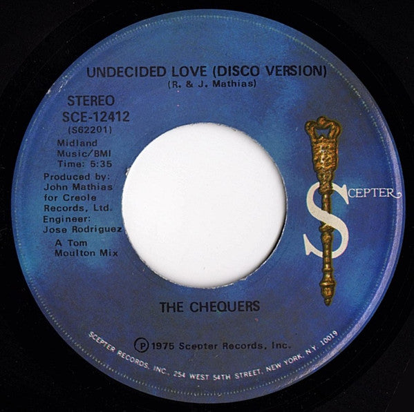 The Chequers : Undecided Love (7")