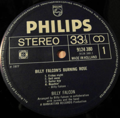 Billy Falcon : Billy Falcon's Burning Rose (LP, Album)