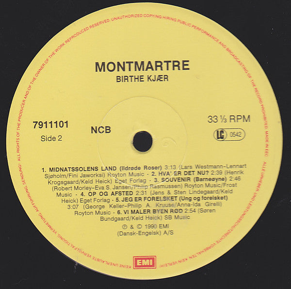 Birthe Kjær : Montmartre (LP, Album)