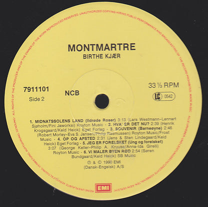 Birthe Kjær : Montmartre (LP, Album)