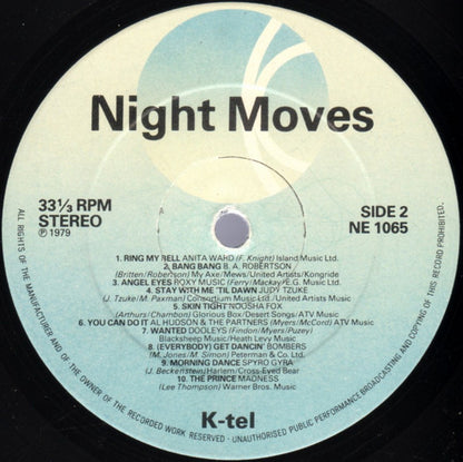 Various : Night Moves (LP, Comp, Car)