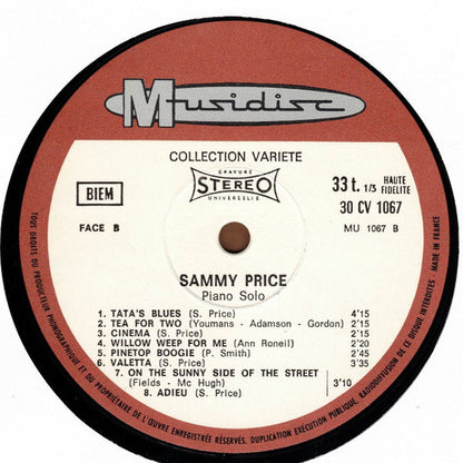 Sammy Price : Original Piano Solo (LP)