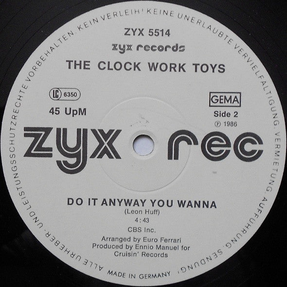 The Clock Work Toys : Do It Anyway You Wanna (The Sound Mix) (12", Maxi)