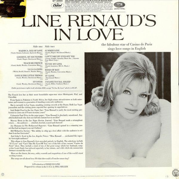 Line Renaud : Line Renaud's In Love (LP, Album)