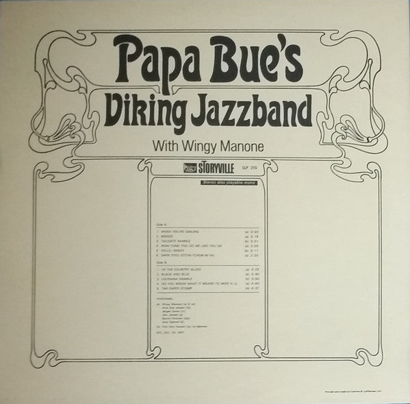 Papa Bue's Viking Jazz Band With Wingy Manone : A Tribute To Wingy Manone (LP, Album, RP)