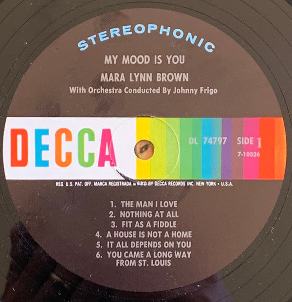 Mara Lynn Brown Orchestra Directed John Frigo : My Mood Is You... (LP, Album)