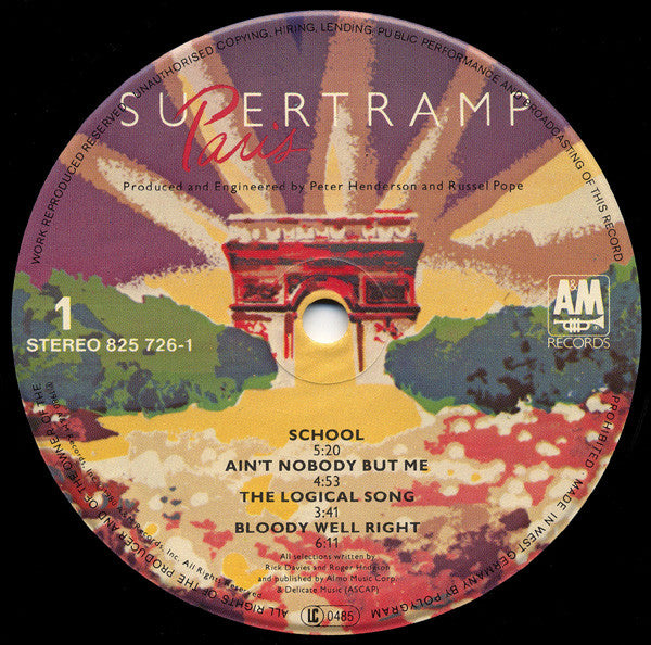 Supertramp : Paris (2xLP, Album, RE, Gat)