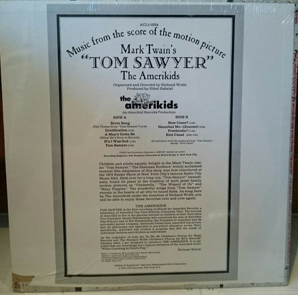 Amerikids : Tom Sawyer - Music From The Score Of The Motion Picture (LP, Album)