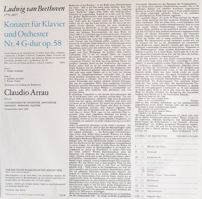 Ludwig van Beethoven, Claudio Arrau, Concertgebouworkest, Bernard Haitink : Konzert Für Klavier Und Orchester Nr. 4 G-dur Op. 58 (LP, RE, RP, Bla)