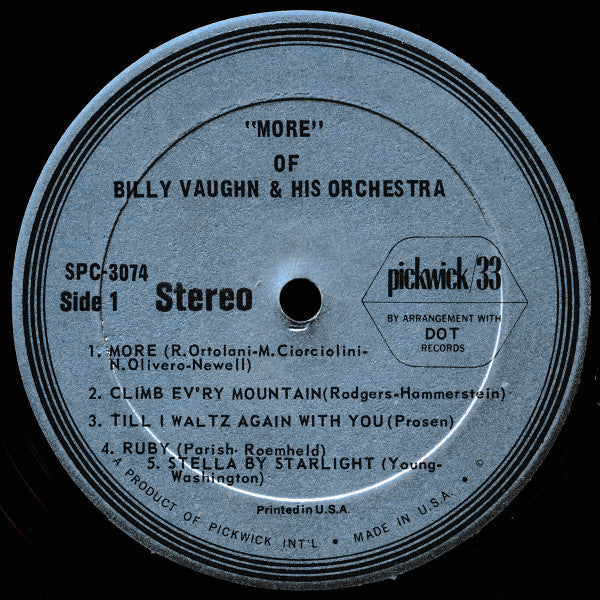 Billy Vaughn And His Orchestra : More (LP, Album)