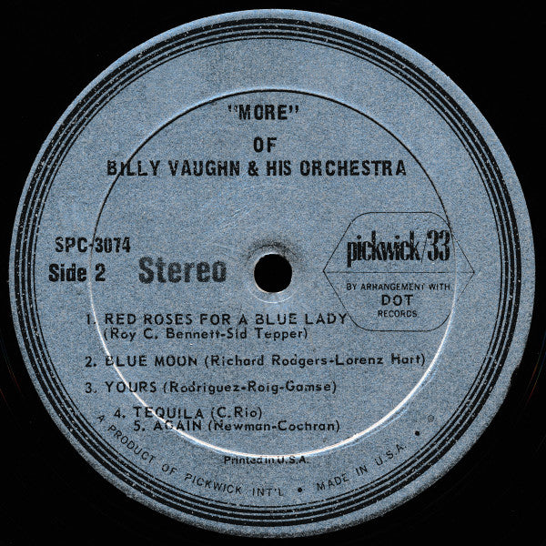 Billy Vaughn And His Orchestra : More (LP, Album)