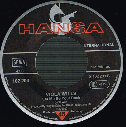 Viola Wills : Up On The Roof / Let Me Be Your Rock (7", Single)