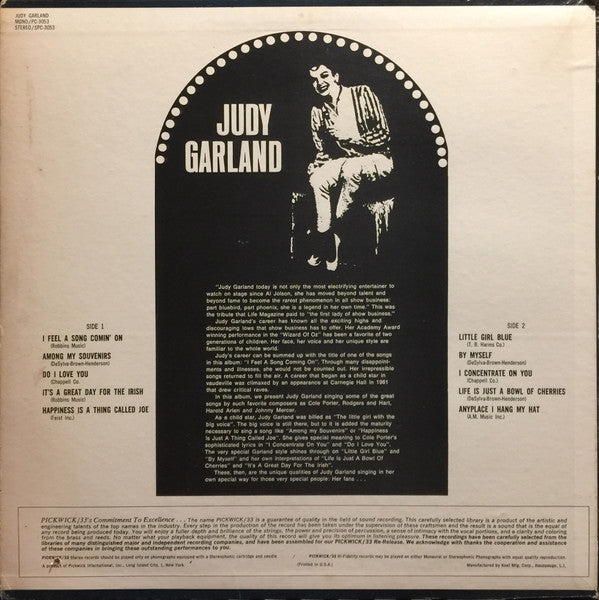 Judy Garland : I Feel A Song Coming On (LP, Comp, Mono)