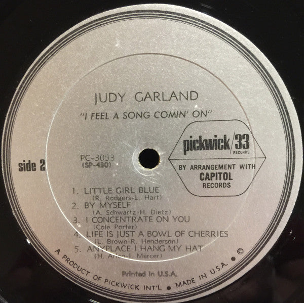 Judy Garland : I Feel A Song Coming On (LP, Comp, Mono)