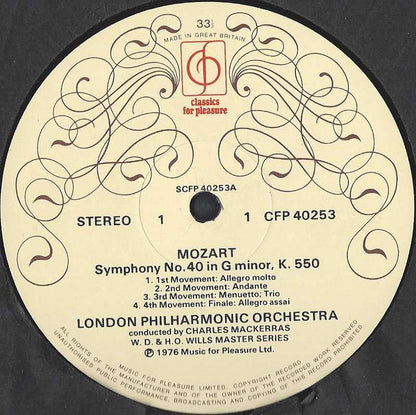 Wolfgang Amadeus Mozart, The London Philharmonic Orchestra, Sir Charles Mackerras : Symphony No. 40 In G Minor / Symphony No. 41 In C Major "The Jupiter" (LP)