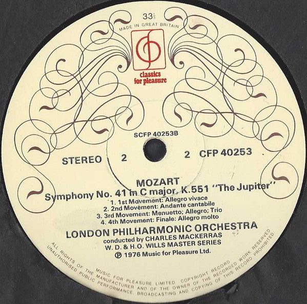 Wolfgang Amadeus Mozart, The London Philharmonic Orchestra, Sir Charles Mackerras : Symphony No. 40 In G Minor / Symphony No. 41 In C Major "The Jupiter" (LP)