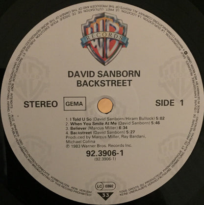 David Sanborn : Backstreet (LP, Album)