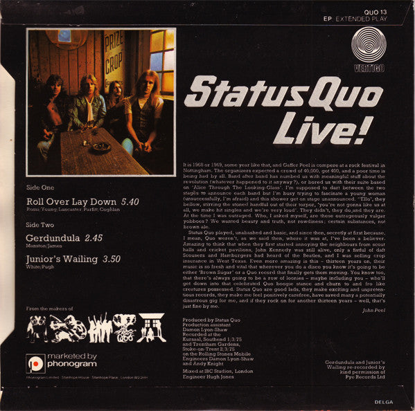 Status Quo : Live! (7", EP)