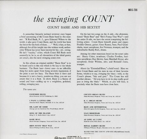 Count Basie Sextet : The Swinging Count (LP, Album, Mono, RE)