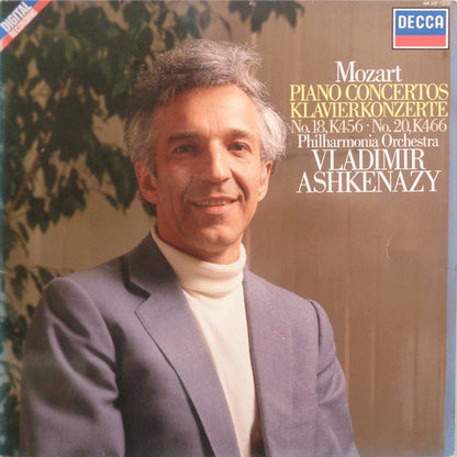 Wolfgang Amadeus Mozart - Vladimir Ashkenazy, Philharmonia Orchestra : Piano Concertos No. 18, K456 /  No. 20, K466  (LP)