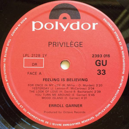 Erroll Garner : Feeling Is Believing (LP, Album)